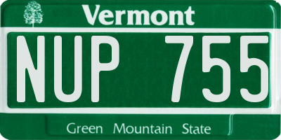 VT license plate NUP755