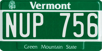 VT license plate NUP756