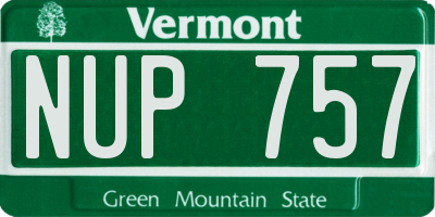 VT license plate NUP757