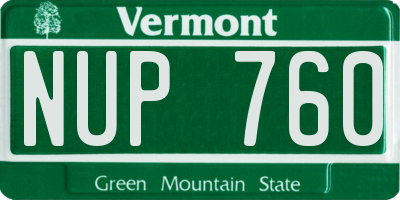 VT license plate NUP760