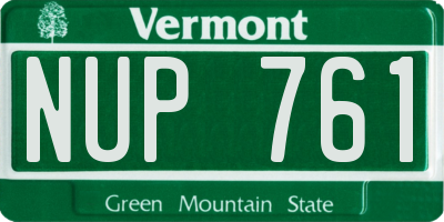 VT license plate NUP761