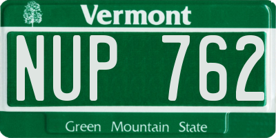 VT license plate NUP762
