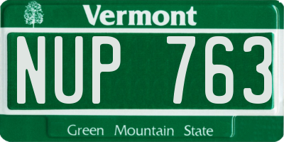 VT license plate NUP763