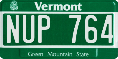 VT license plate NUP764