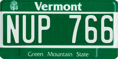 VT license plate NUP766