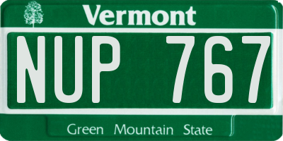 VT license plate NUP767