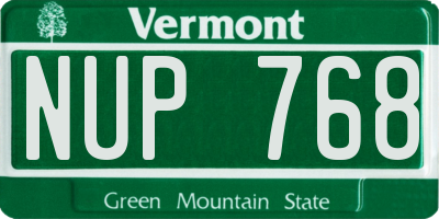 VT license plate NUP768