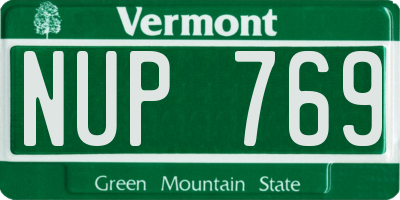 VT license plate NUP769