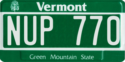 VT license plate NUP770