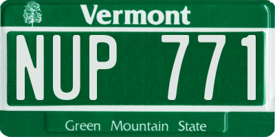 VT license plate NUP771