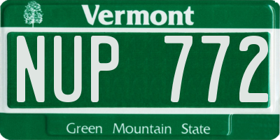 VT license plate NUP772