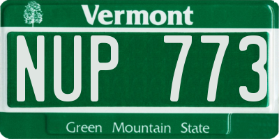 VT license plate NUP773