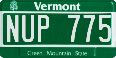 VT license plate NUP775