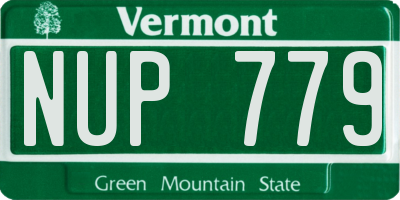 VT license plate NUP779