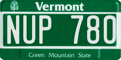 VT license plate NUP780