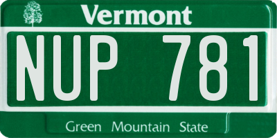 VT license plate NUP781