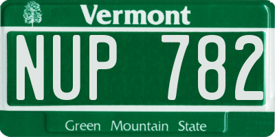 VT license plate NUP782