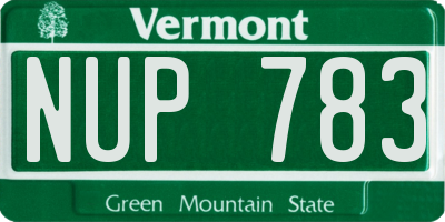 VT license plate NUP783