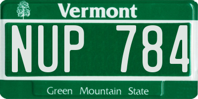 VT license plate NUP784