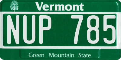 VT license plate NUP785