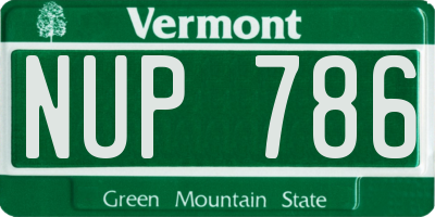 VT license plate NUP786