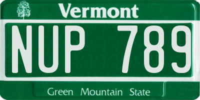 VT license plate NUP789