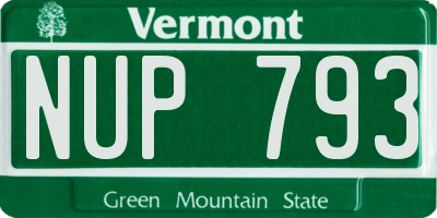 VT license plate NUP793