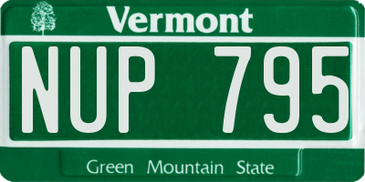 VT license plate NUP795