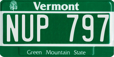 VT license plate NUP797