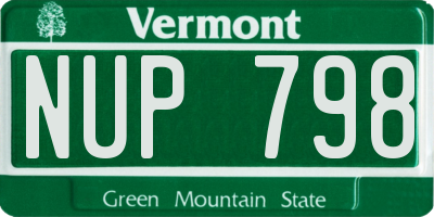 VT license plate NUP798