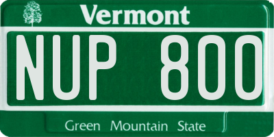 VT license plate NUP800