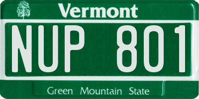 VT license plate NUP801
