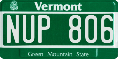 VT license plate NUP806
