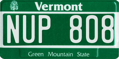 VT license plate NUP808