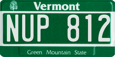 VT license plate NUP812