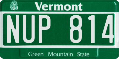 VT license plate NUP814