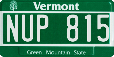VT license plate NUP815