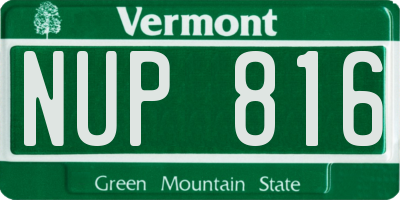 VT license plate NUP816