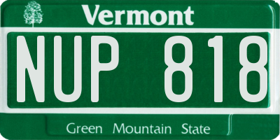 VT license plate NUP818