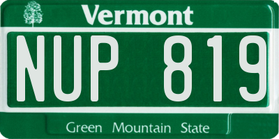 VT license plate NUP819