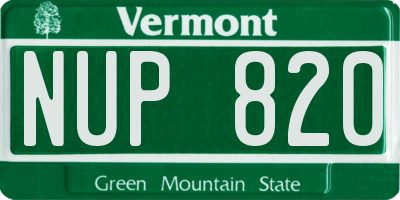 VT license plate NUP820