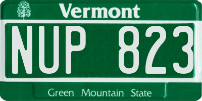 VT license plate NUP823