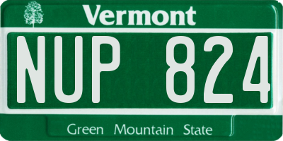 VT license plate NUP824