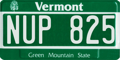 VT license plate NUP825