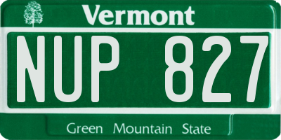 VT license plate NUP827