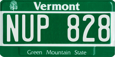 VT license plate NUP828