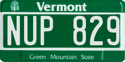 VT license plate NUP829