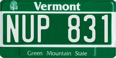 VT license plate NUP831
