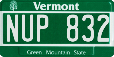 VT license plate NUP832