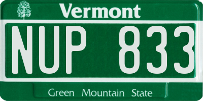 VT license plate NUP833